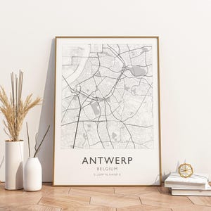 Antwerp Belgium City Map Print Poster Poster Travel Poster, Antwerp Belgium City Map Print Poster Wall Art Print, Poster Vintage Travel Deco