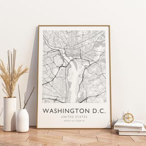 Washington D.C. USA Stadt Karte Druck Poster Poster Reise Poster, Washington D.C. USA Stadt Karte Druck Poster Wand Kunst Druck, Poster Vintage Tra