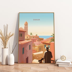 Dakar Senegal Africa Travel Print Poster Poster Travel Poster, Dakar Senegal Africa Travel Print Poster Wall Art Print, Poster Vintage Trave