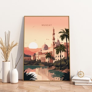 Muscat Oman Travel Print Poster Poster Travel Poster, Muscat Oman Travel Print Poster Wall Art Print, Poster Vintage Travel Decor