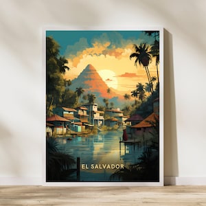 El Salvador Travel Print Poster Poster Travel Poster, El Salvador Travel Print Poster Wall Art Print, Poster Vintage Travel Decor