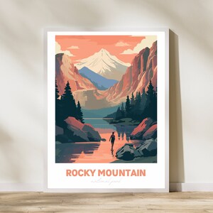 Rocky Mountain National Park Print Poster | Travel Artwork | Colorado USA | Retro Vintage | Wall Art Deco | Gift Ideas