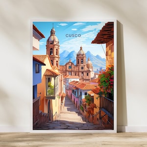Cusco Peru Travel Print Poster Poster Travel Poster, Cusco Peru Travel Print Poster Wall Art Print, Poster Vintage Travel Decor