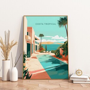 Costa Tropical Spain Travel Print Poster Poster Travel Poster, Costa Tropical Spain Travel Print Poster Wall Art Print, Poster Vintage Trave