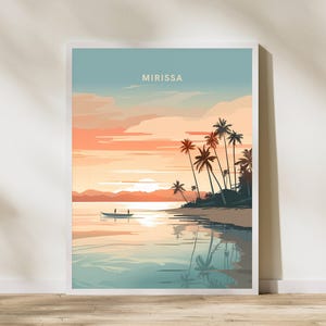 Mirissa Sri Lanka Travel Print Poster Poster Travel Poster, Mirissa Sri Lanka Travel Print Poster Wall Art Print, Poster Vintage Travel Deco