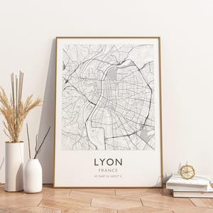 Lyon France City Map Print Poster Poster Travel Poster, Lyon France City Map Print Poster Wall Art Print, Poster Vintage Travel Decor