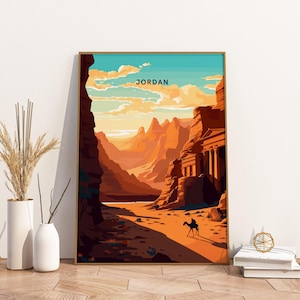Jordan Travel Print Poster Poster Travel Poster, Jordan Travel Print Poster Wall Art Print, Poster Vintage Travel Decor