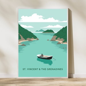 St. Vincent and the Grenadines Caribbean Print Poster | Travel Artwork | Retro Vintage | Wall Art Deco | Gift Ideas | Wedding Gift