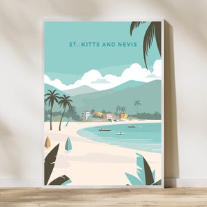 St. Kitts and Nevis Caribbean Travel Print Poster Poster Travel Poster, St. Kitts and Nevis Caribbean Travel Print Poster Wall Art Print, Po
