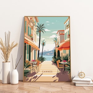 Cannes France Travel Print Poster Poster Travel Poster, Cannes France Travel Print Poster Wall Art Print, Poster Vintage Travel Decor