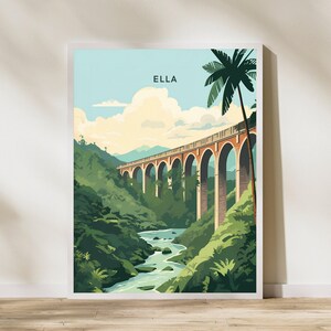 Ella Nine Arch Bridge Sri Lanka Travel Print Poster Poster Travel Poster, Ella Nine Arch Bridge Sri Lanka Travel Print Poster Wall Art Print