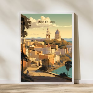 Mogadishu Somalia Print Poster | Travel Artwork | Retro Vintage | Wall Art Deco | Gift Ideas | Wedding Gift