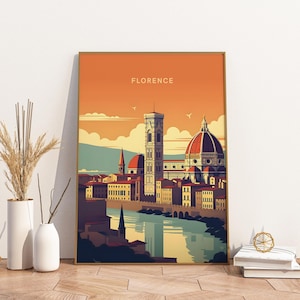Florenz Italien Reise Poster Kunstwerk Reise Poster, Florenz Italien Reise Poster Kunstwerk Wand Kunst Druck, Kunstwerk Vintage Reise Deco