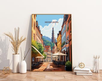 Heidelberg Germany Travel Print Poster Poster Travel Poster, Heidelberg Germany Travel Print Poster Wall Art Print, Poster Vintage Travel De