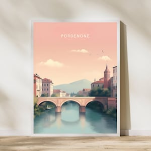 Pordenone Italy Travel Print Poster Poster Travel Poster, Pordenone Italy Travel Print Poster Wall Art Print, Poster Vintage Travel Decor