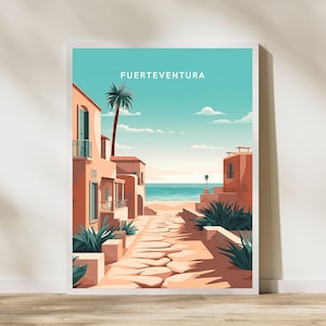 Fuerteventura Spain Travel Print Poster Poster Travel Poster, Fuerteventura Spain Travel Print Poster Wall Art Print, Poster Vintage Travel