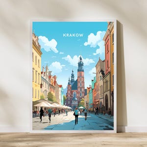 Krakow Poland Travel Print Poster Poster Travel Poster, Krakow Poland Travel Print Poster Wall Art Print, Poster Vintage Travel Decor