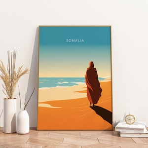 Somalia Africa Travel Print Poster Poster Travel Poster, Somalia Africa Travel Print Poster Wall Art Print, Poster Vintage Travel Decor