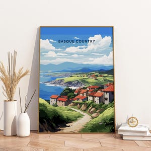 Basque Country Spain Travel Print Poster Poster Travel Poster, Basque Country Spain Travel Print Poster Wall Art Print, Poster Vintage Trave