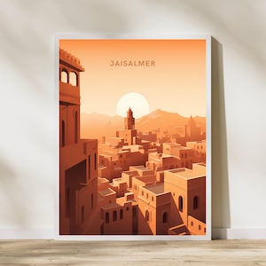 Jaisalmer India Travel Print Poster Poster Travel Poster, Jaisalmer India Travel Print Poster Wall Art Print, Poster Vintage Travel Decor