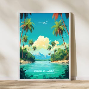 Cook Islands Travel Print Poster Poster Travel Poster, Cook Islands Travel Print Poster Wall Art Print, Poster Vintage Travel Decor