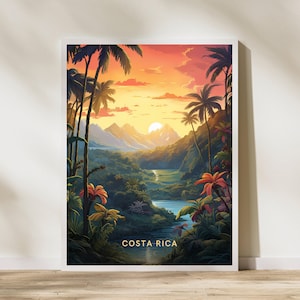 Costa Rica-reisposter poster reisposter, reisposter Costa Rica, reisposter Costa Rica, muurkunst, poster vintage reisdecor