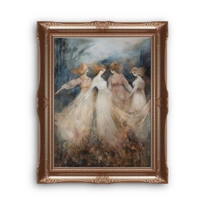 Ladies of the Forest Oil Painting Print, Occult Decor, Witchy Decor, Digital Download Printable Spiritual Wall Art