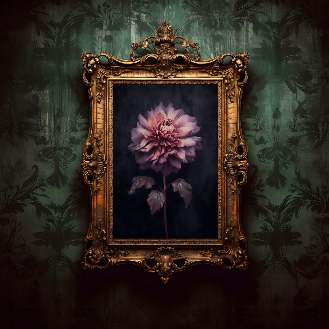 Gothic Floral Wall Art Dark Moody Flower Vintage Botanical - Etsy