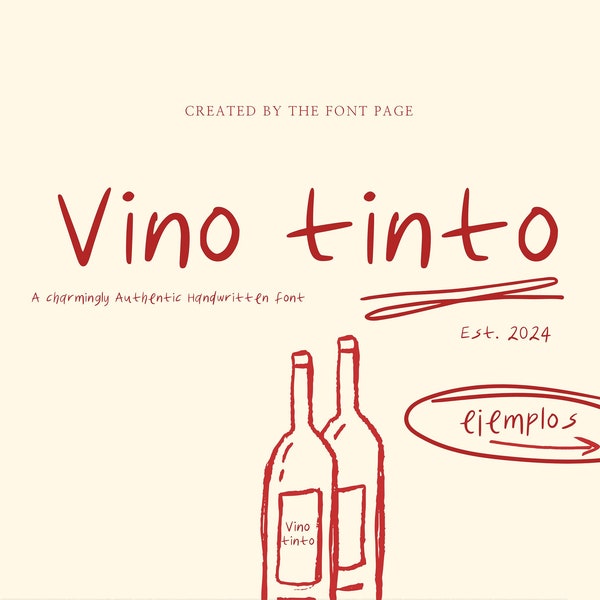 Vino Tinto Font| Handwritten Font | Calligraphy | Branding | Fonts | Aesthetic Font | Stylish Font