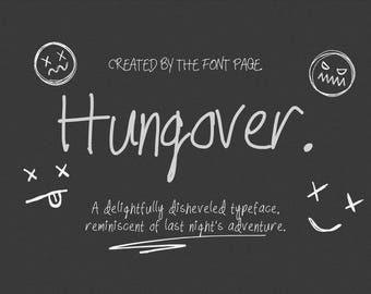 Hungover Font: Messy Handwritten Typeface