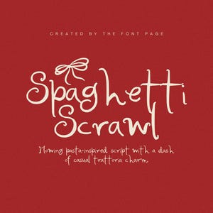Fuente manuscrita Spaghetti Scrawl / Caligrafía / Marcas / Fuentes / Fuentes de menú / Fuentes estéticas / Fuentes de invitación