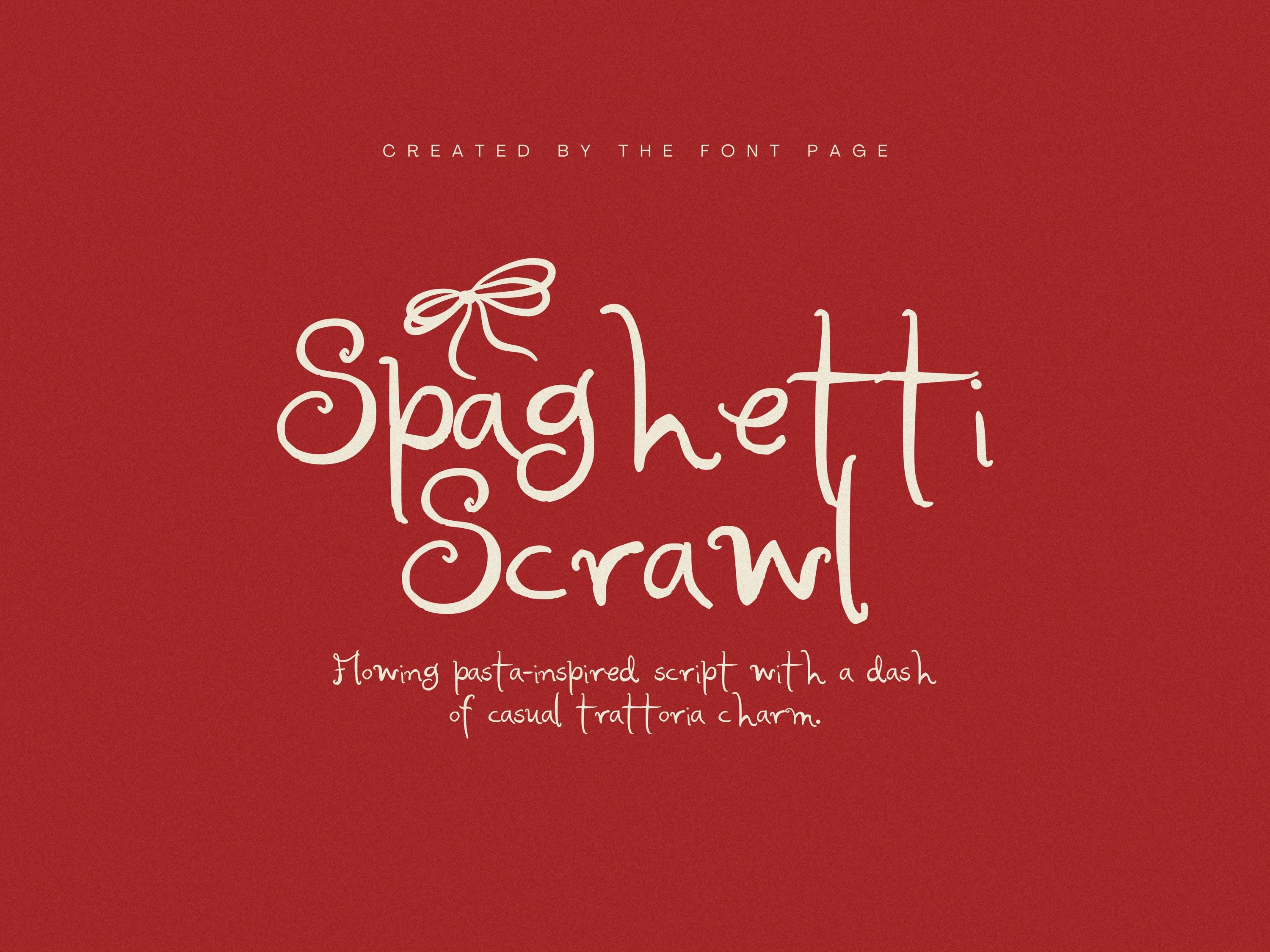 Spaghetti Scrawl Font: Handwritten Calligraphy (TTF & OTF)
