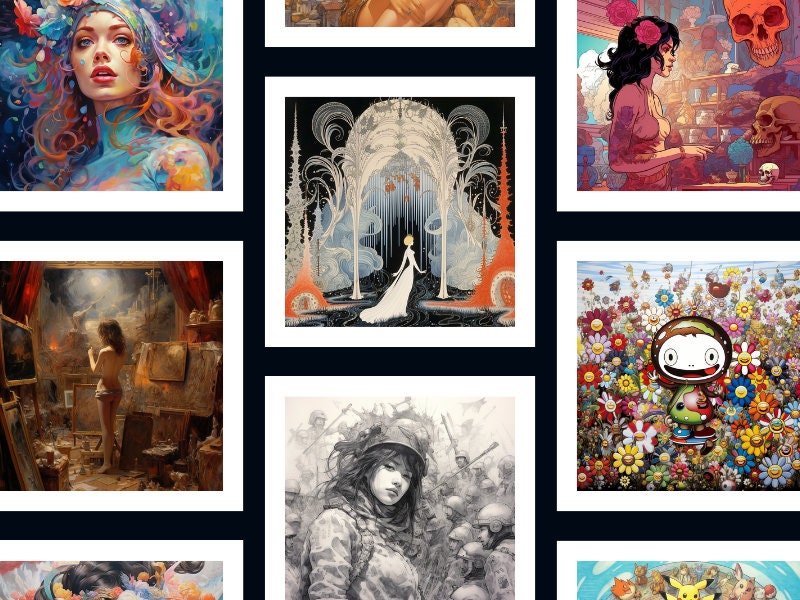 Midjourney AI Image Generation Prompts - 200 Artist's Styles Guide E ...
