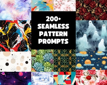 Midjourney AI Image Generation Prompts - 200+ Seamless Pattern Prompts E-book