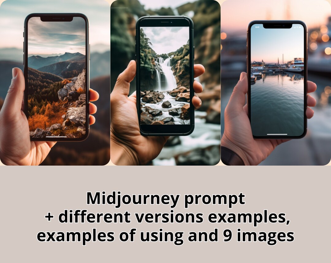 Midjourney AI Prompt - Views of Nature Through the Phone Screens - Etsy
