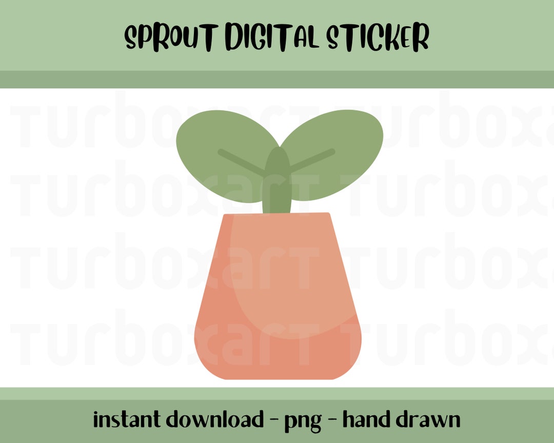 Digital Sprout Sticker Goodnotes Sticker Clipart Instant Download ...
