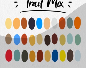 Trail Mix Color Palette, Procreate, Procreate Color Palettes, Procreate Tools, Procreate Palette, Color Swatches, Trail Mix Palette, Swatch
