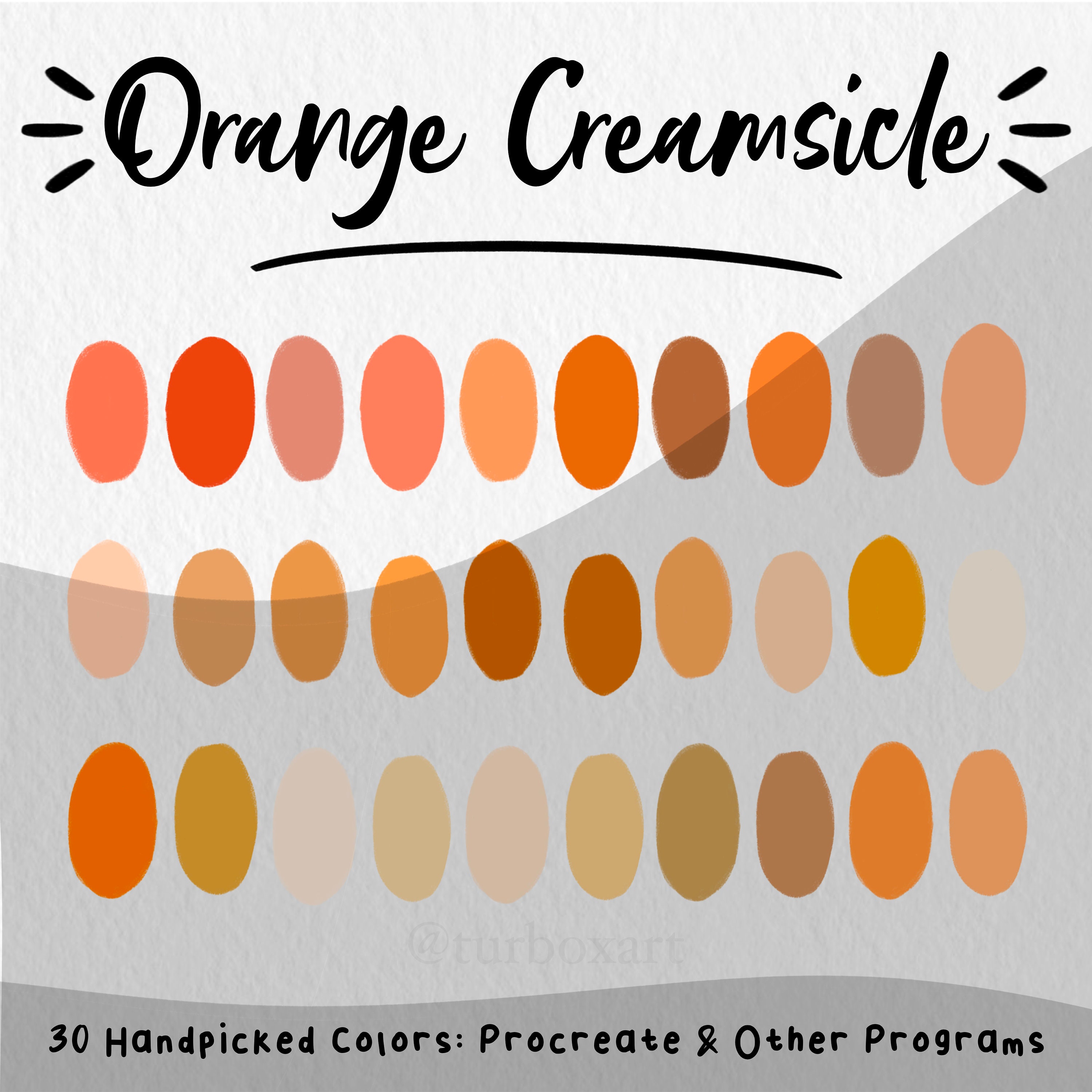 Orange Creamsicle Color Palette, Procreate, Orange Color Swatches
