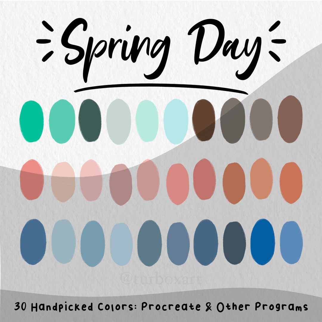 Spring Day Color Palette, Procreate, Procreate Color Swatches ...