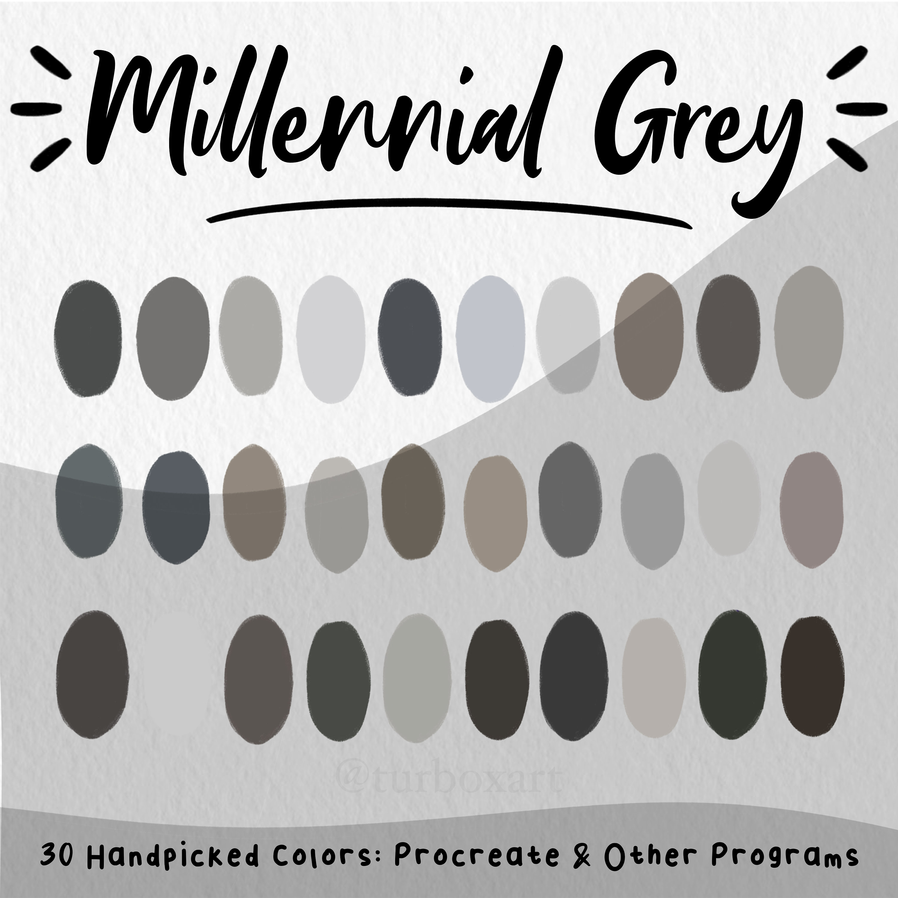 Millennial Grey Color Palette, Grey Color Swatches, Millennial Grey