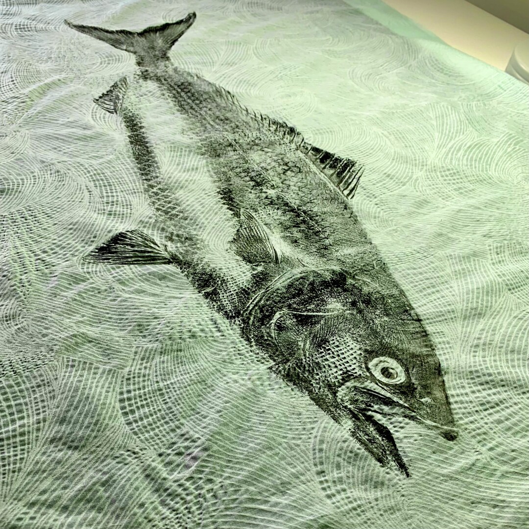 ORIGINAL Australian Salmon Black Gyotaku Print Etsy