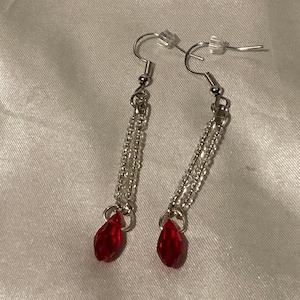 Red Crystal Drop Earrings
