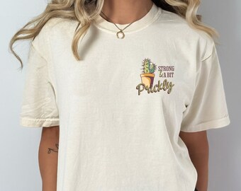 Cute Cactus Shirt Comfort Colors T-Shirt Women's Oversized Tee Funny Cacti Tshirt Desert T Shirt Introvert Humor Gardening Shirt Plant Lady