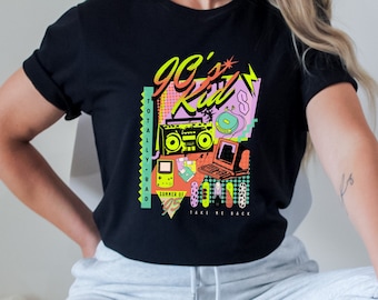 90's Kid Shirt 90s Kid T-Shirt 1990s T Shirt Neon 90s Shirt 90s Retro Tshirt Vintage Summer Shirt Gift for 90s Kid Cute Women's Shirt 1990's