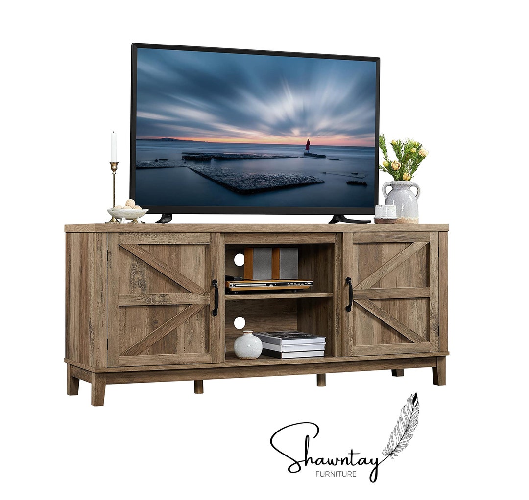 TV Stand Farmhouse Modern Media Entertainment Center 55 Inch Etsy