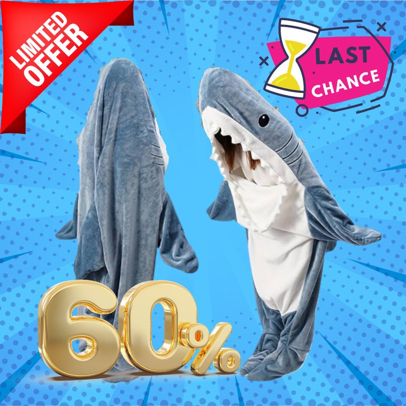 Shark Blanket Hoodie Adult Kids Cosplay Shark Costume Shark Gifts Shark ...