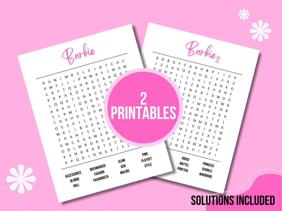 Barbie Word Search Puzzle - Fun Activity for All | Printable Pages With ...