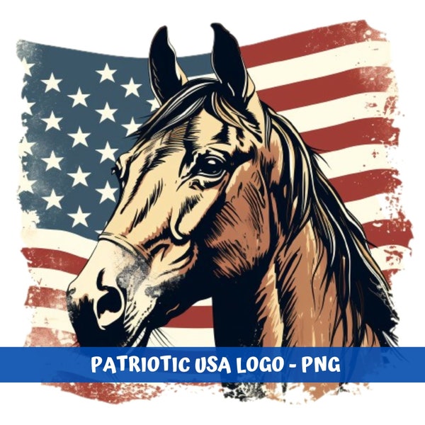 American flag horse clipart etsy