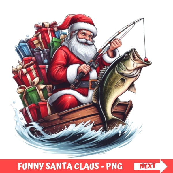 Fishing Christmas png funny Christmas png funny fishing Shirt Funny Santa shirt Santa Claus shirt fishing cricut Funny Santa png fish fisher