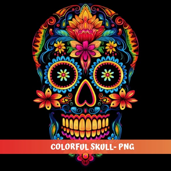 Colorful Skull png day of the dead png sugar skull png catrina png mexican skull png dia de muertos png calavera png halloween png catrina